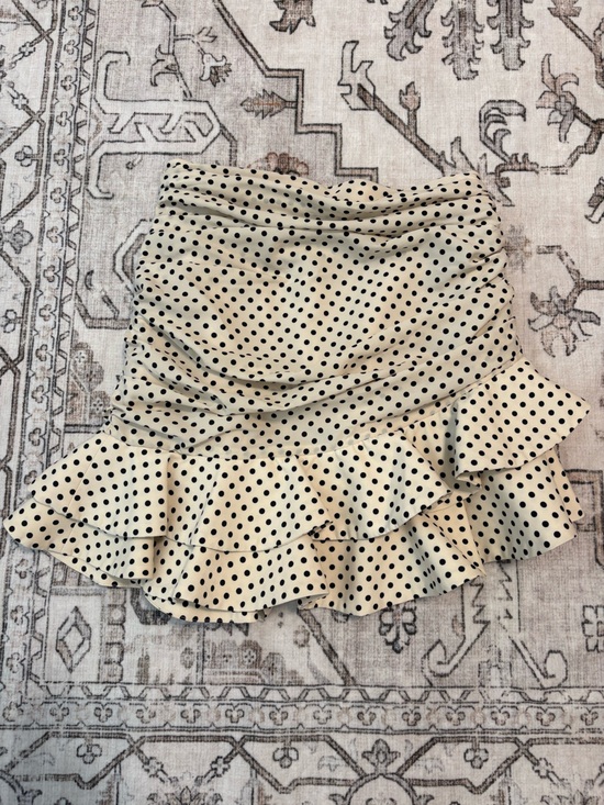 Zara Dresses & Skirts - Zara Polka Dot Ivory Ruched Skirt